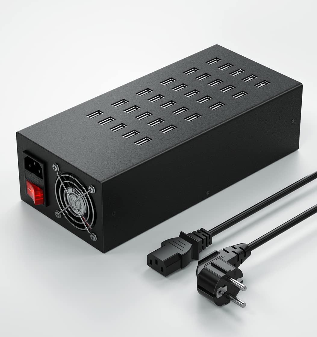 USB Charging Dock, Skazeke 300W/60A Desktop Charging Hub, Multiple Protection Output 5V/2A, Charge for Apple Devices, Smartphones