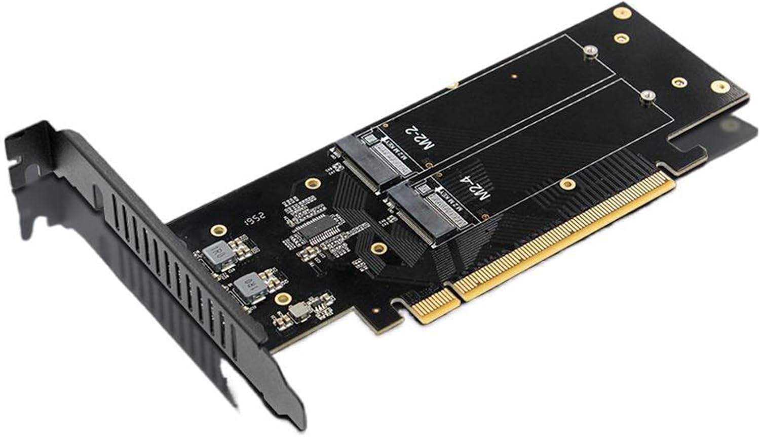 Transfert de données rapide PCIe 5.0 X16 vers carte d'extension NVMe 4 emplacements pour disques durs Capacité RAID et installation facile Adaptateur de disque dur