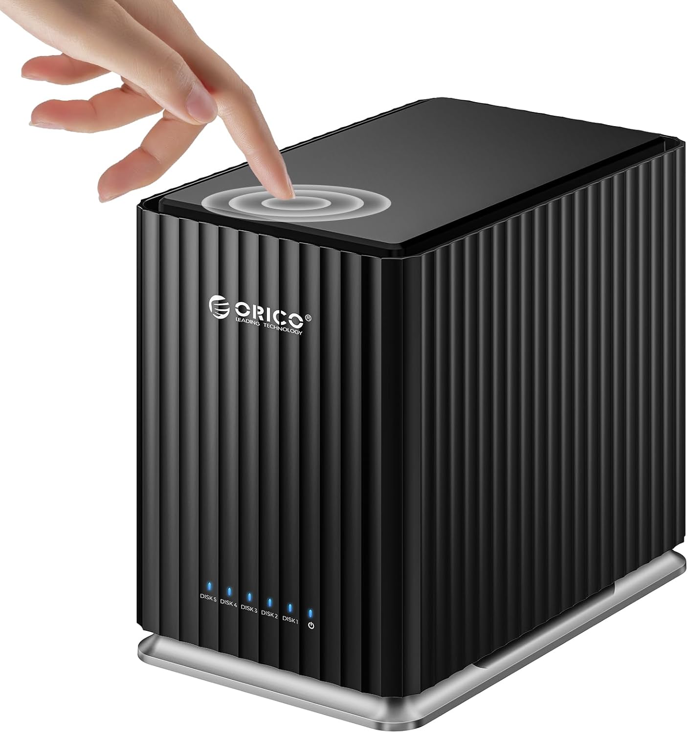 ORICO USB C 5 Bay Hard Drive Enclosure with 12V/10A AC Adapter, Max. 110TB for Personal Data Management - 9758C3