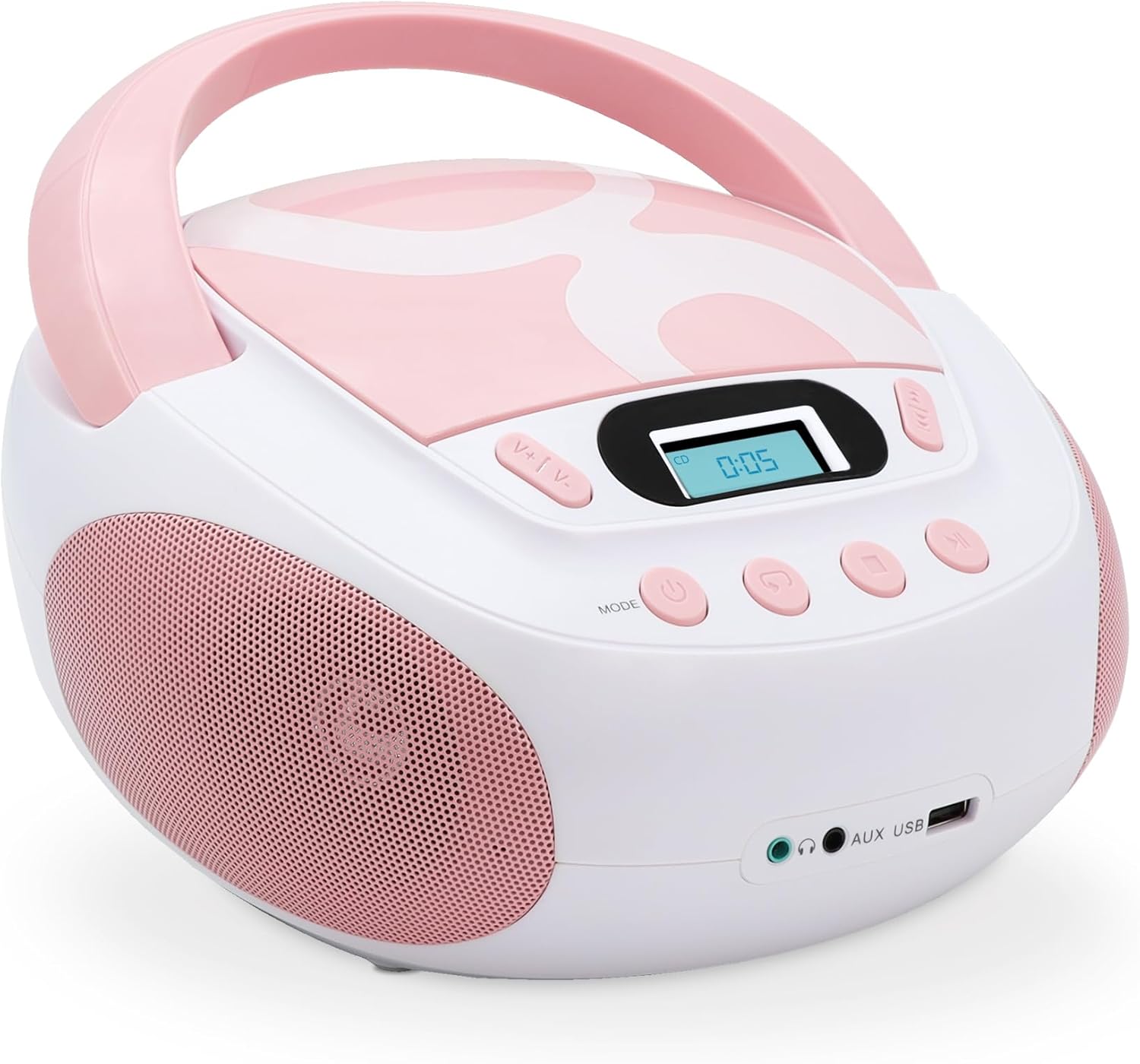 METRONIC 477408 CD Player with USB Port and Headphone Output Light Pink