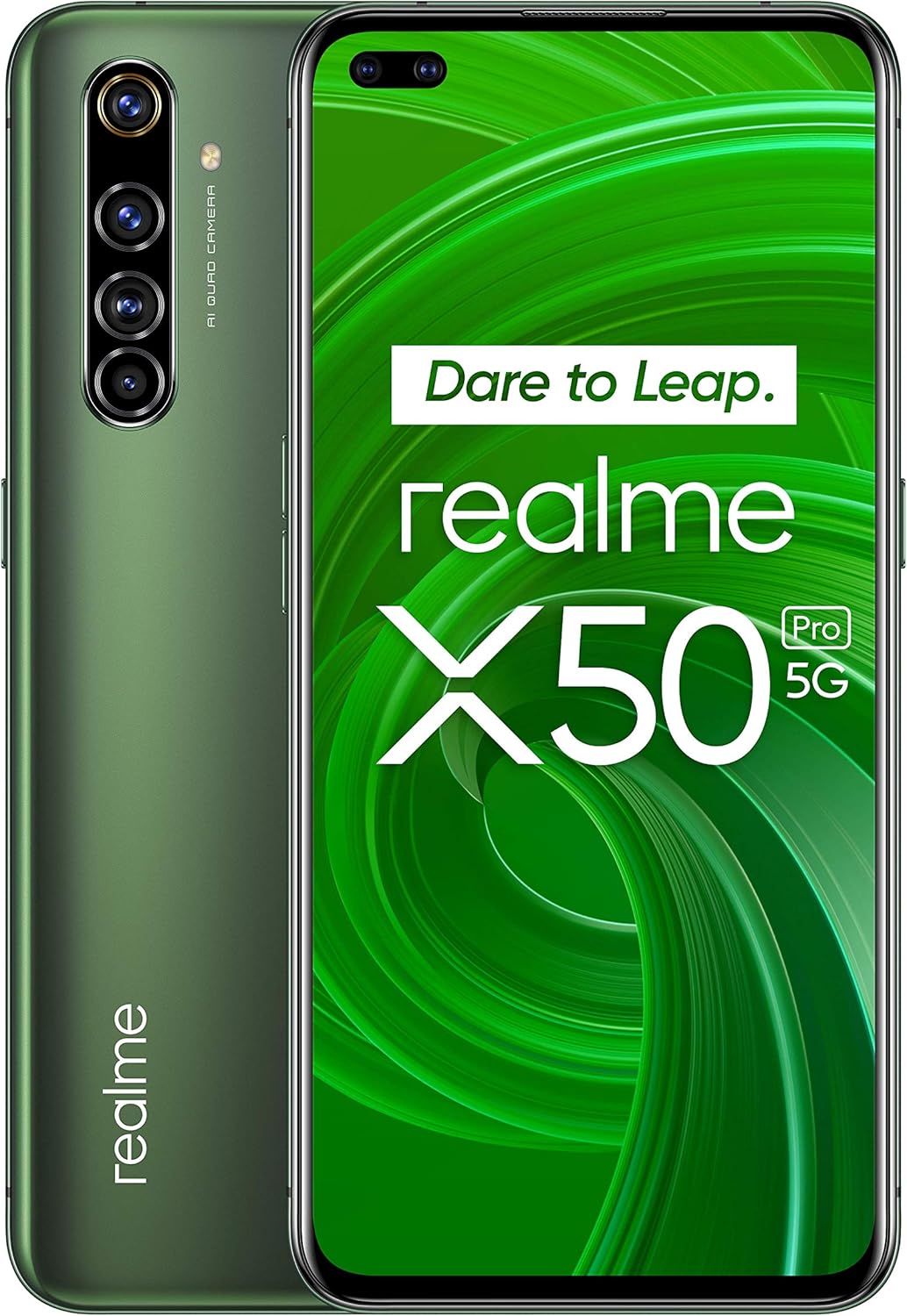 REALME X50 Pro Green Foam Smartphone Unlocked 5G - (Screen: 6.44 Inches - 8GB RAM - 256GB ROM - Dual Nano SIM - Android) [French Version]