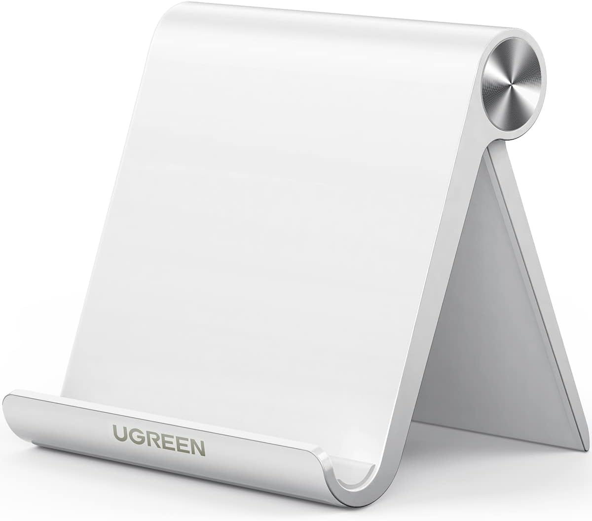 UGREEN Adjustable Folding Portable Smartphone Desk Stand Compatible with iPhone 16 Plus Pro Max 15 14 13 12 Galaxy S24 Ultra S23 S22 S21 Pixel 8 7 (White)