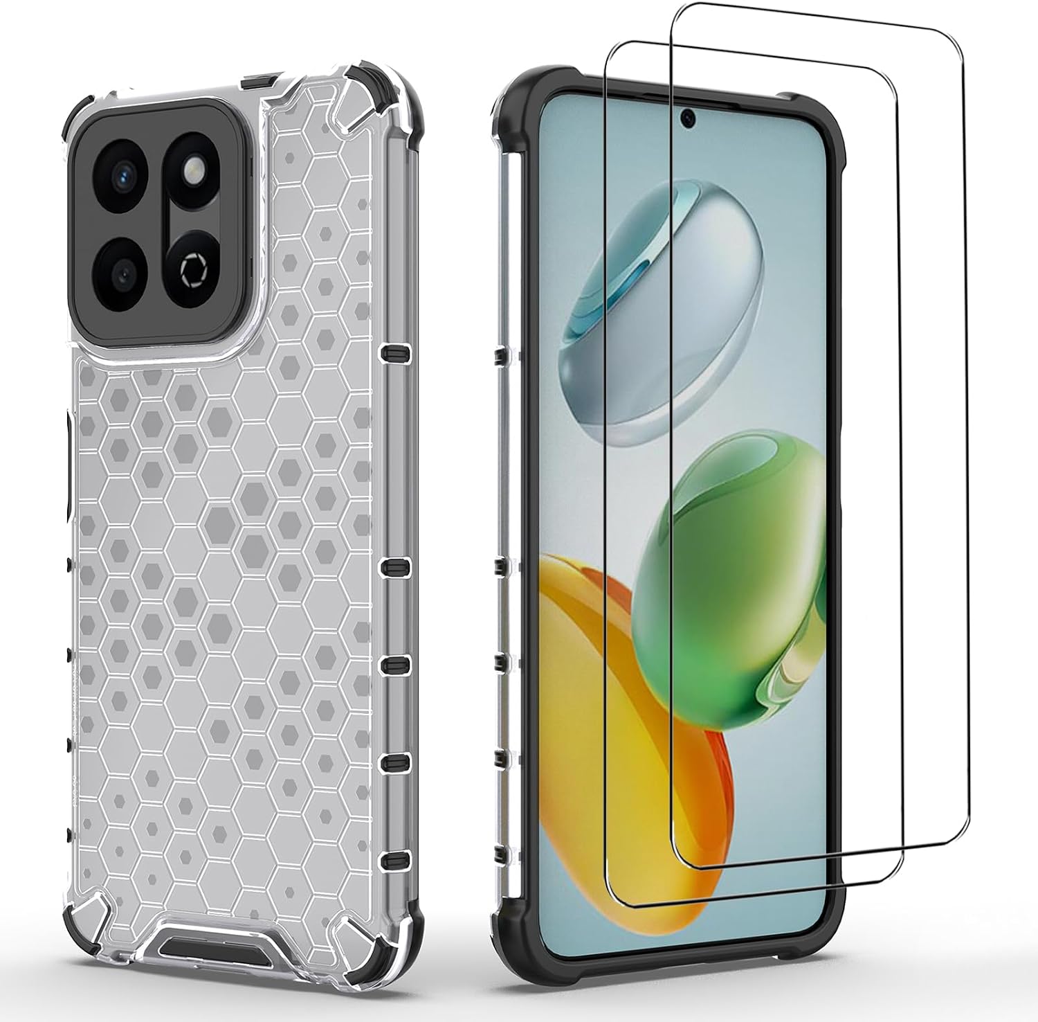 NOVAGO Compatible with Honor 200 Smart 5G – Complete Pack – Reinforced Protective Case for Smartphone – Robust and Elegant Design + 2 Tempered Glass Screen Protectors