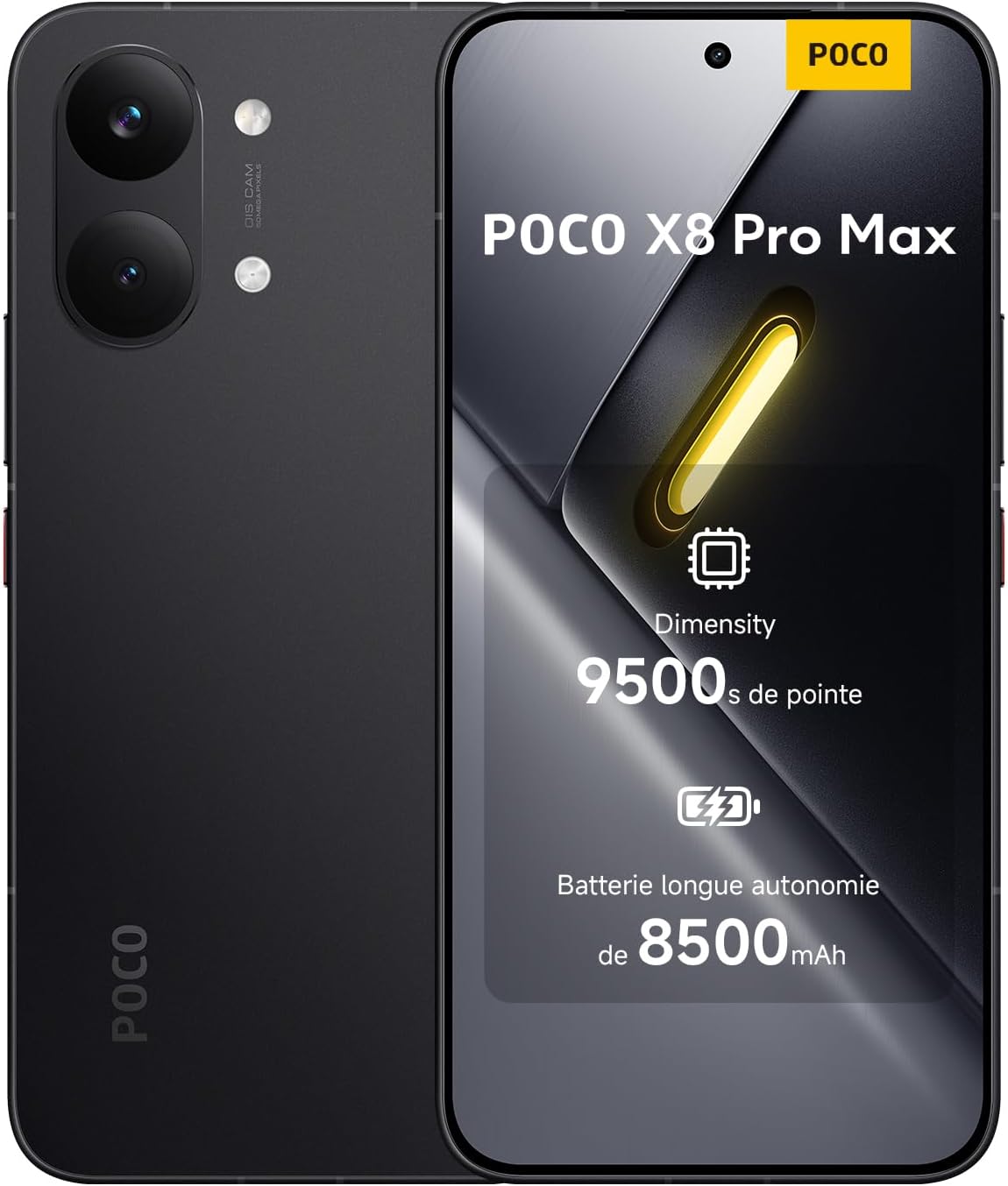 XIAOMI POCO X8 Pro Max Smartphone 12+256GB Dimensity Processor 9500s-Black | Ultra-bright AMOLED display, 50MP Light Fusion 600 OIS camera, 1 year extra warranty, charger not included
