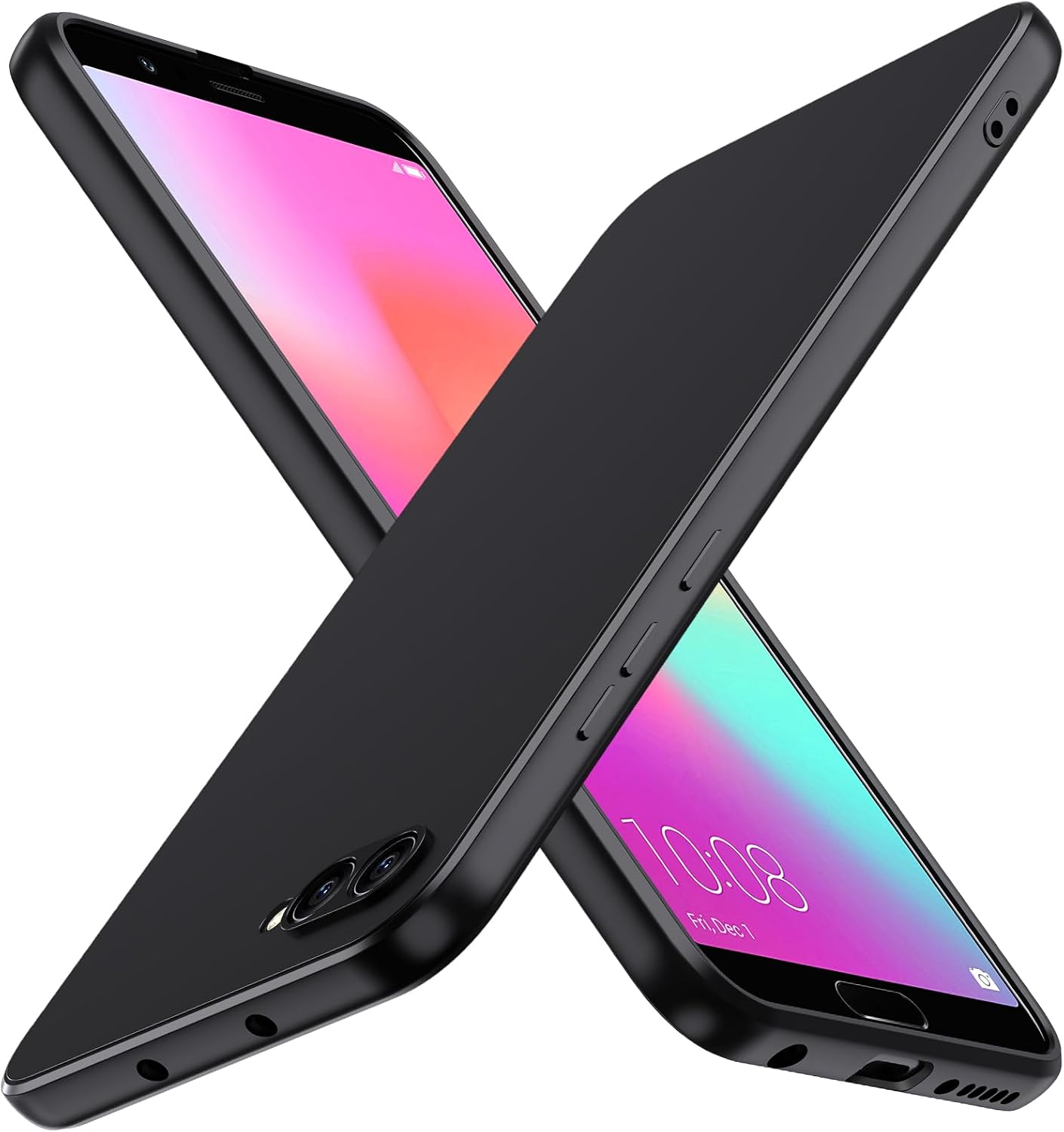 ivoler Matte Black Case for Honor View 10 with Camera Protection, Ultra Thin Shockproof Silicone Protective Case, Soft TPU Anti-Scratch Bumper Cover