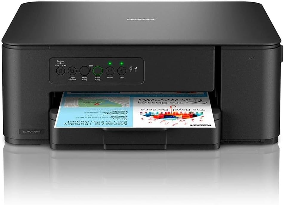 Brother DCP-J1260WE - 3-in-1 Multifunction Printer (Print/Copy/Scan) - Colour Inkjet - Wi-FI - Up to 16 Pages per Minute - Compact Wireless - Ecopro Eligible