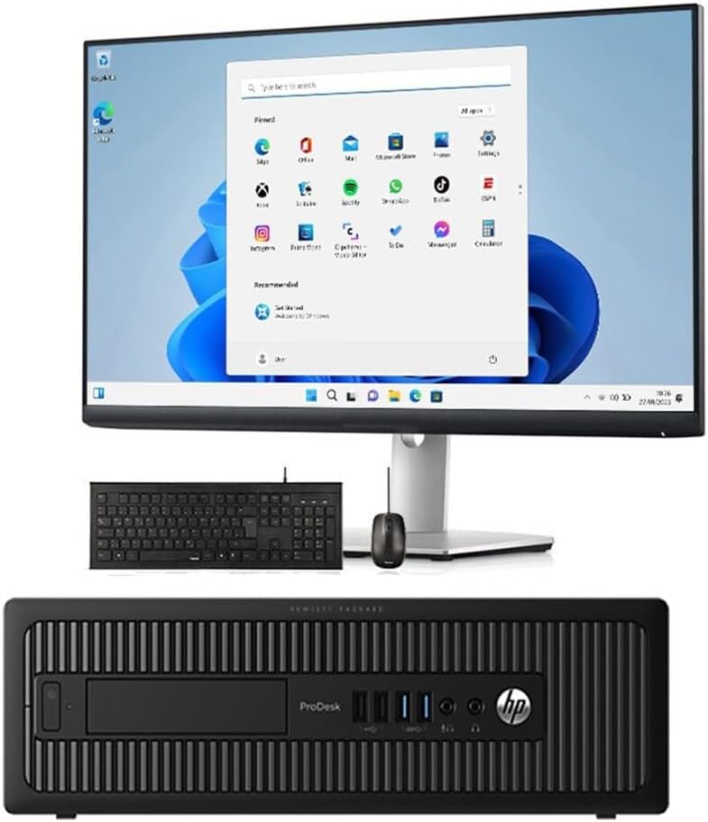 Windows 11 24h2 (Pro), Intel i5, 8GB RAM, 240GB SSD, Wi-FI, 22-inch LCD Monitor, Keyboard and Mouse, Open Office 2024, Refurbished, Compatible