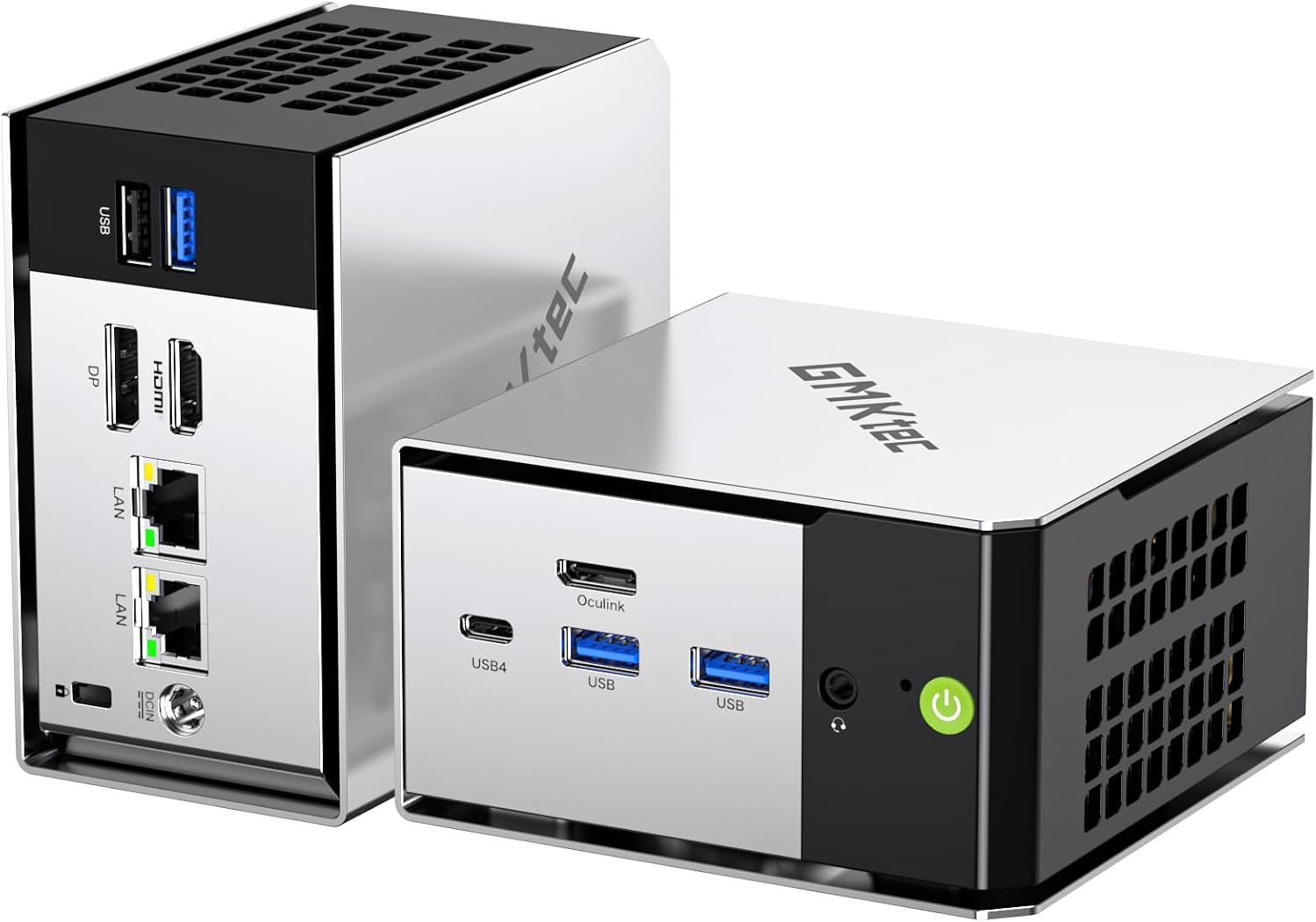 GMKtec M8 AMD Mini PC Ryzen 5 Pro 6650H 16GB LPDDR5 RAM + 512GB SSD PCIe3.0 NVME (Beat 7430U/5825U, 6C/12T 4.50GHz), Dual LAN 2.5GbE Desktop Computer, Oculink, USB4, HDMI, USB-C