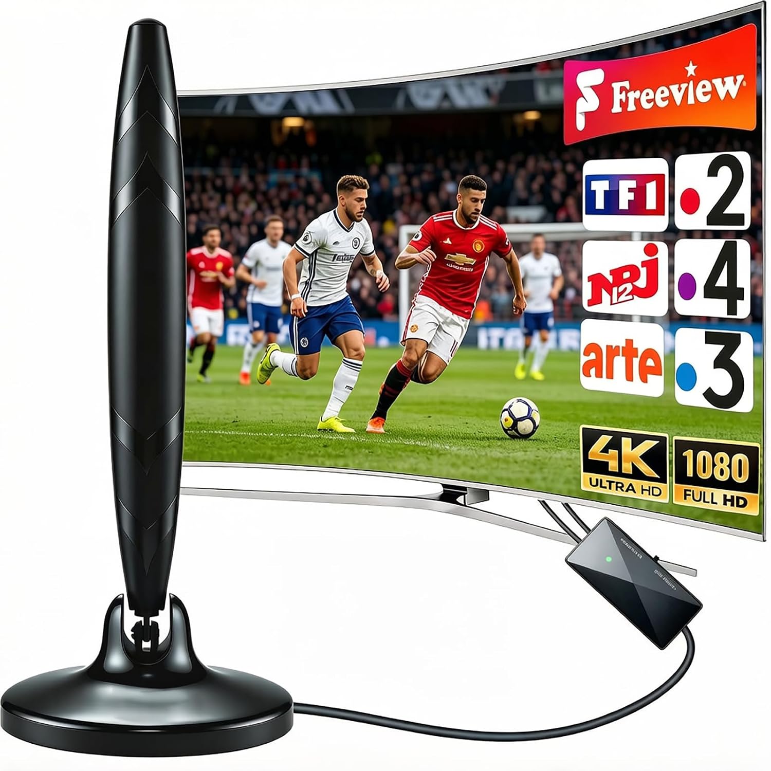 Powerful Indoor TV Antenna with Magnetic Base, TNT Antennas