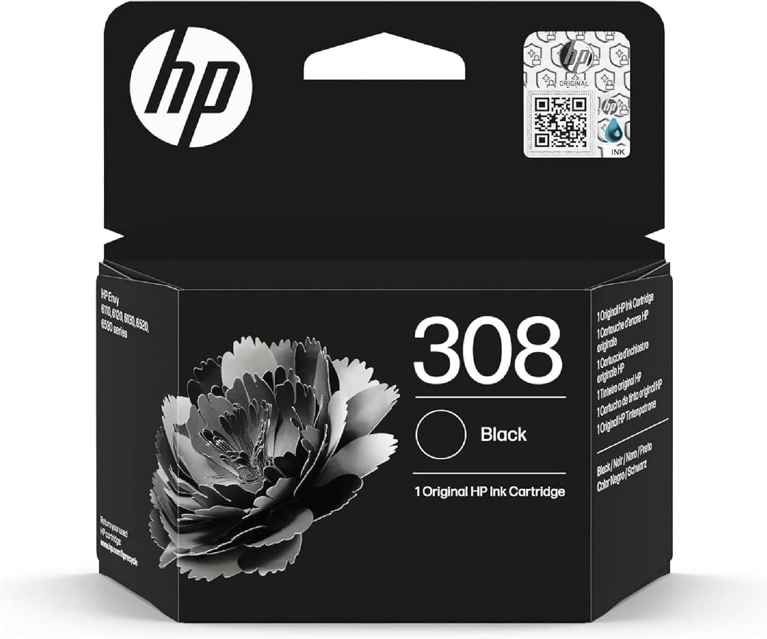 HP 308 Black, Original Ink Cartridge