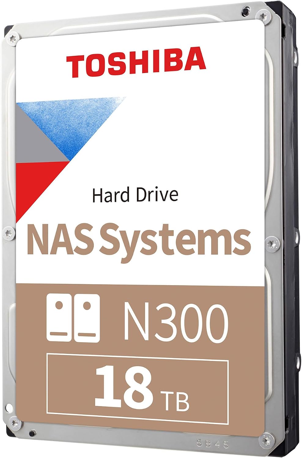 Toshiba N300 18TB Internal NAS Hard Drive, 3.5'' SATA HDD, 7200 RPM, 24/7 Operation, Supports 1-8 Bay Systems, 128MB Cache, 180TB/Year Workload, 3yr Warranty (HDEXZ10ZNA51F).